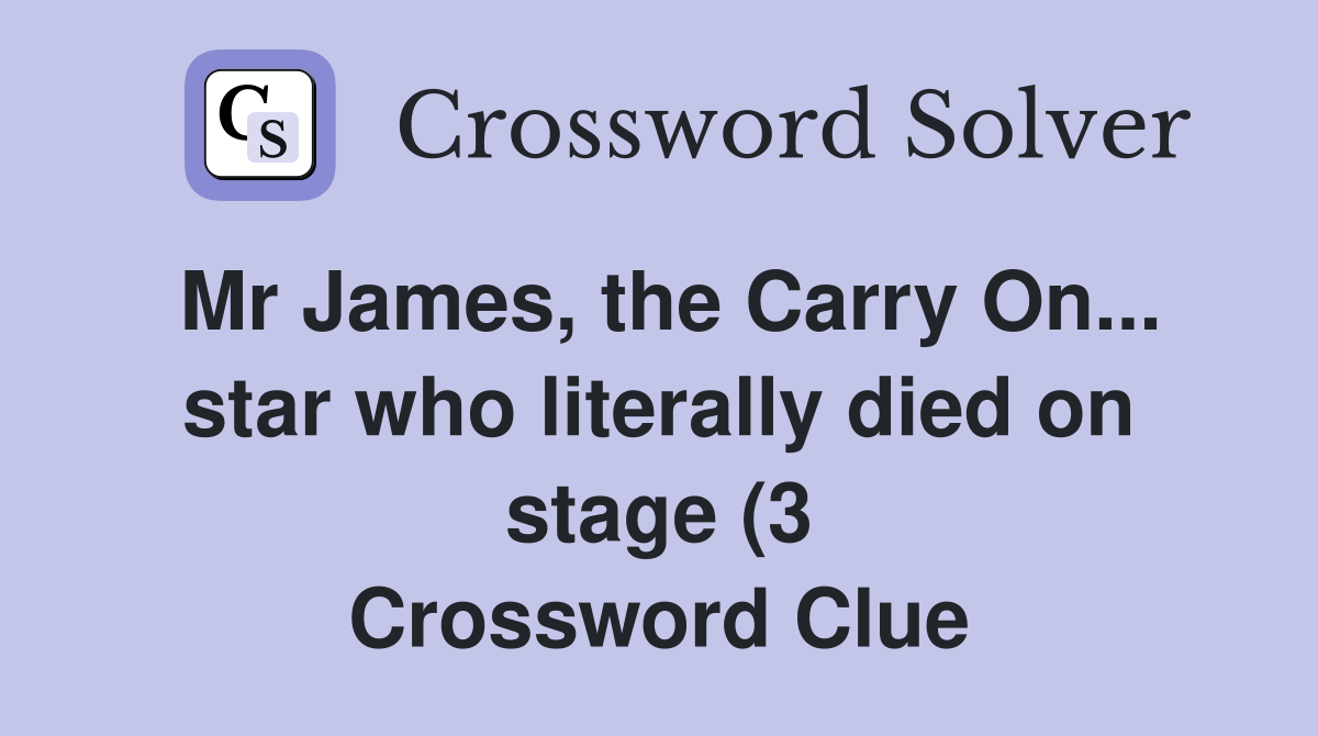 Mr James the Carry On star who literally died on stage (3 Mr James the Carry On star who literally died on stage (3