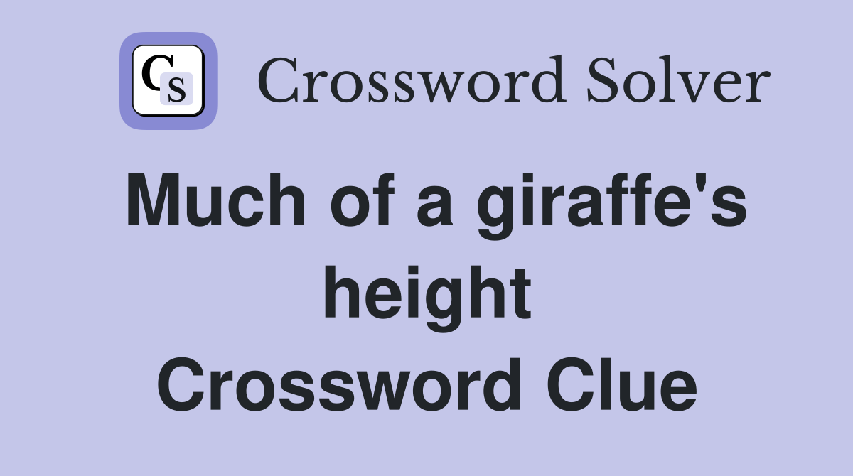 Much of a giraffe's height Crossword Clue