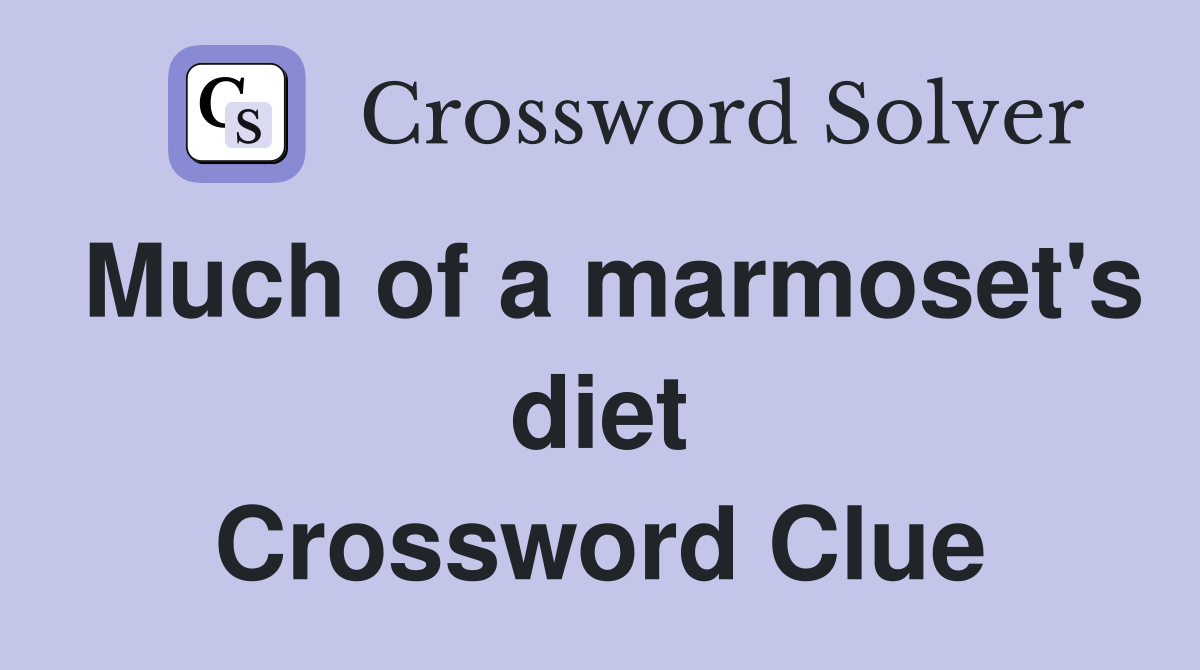 Much of a marmoset's diet Crossword Clue