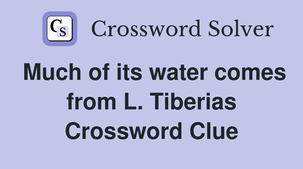 Much of its water comes from L. Tiberias Crossword Clue