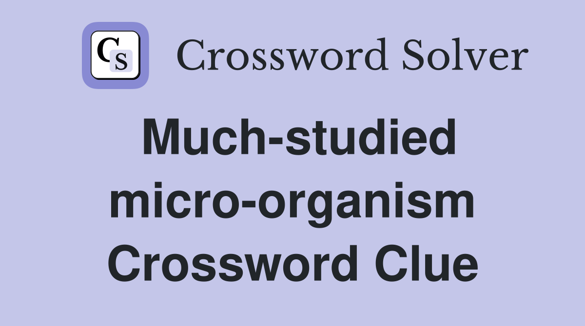Much-studied micro-organism Crossword Clue