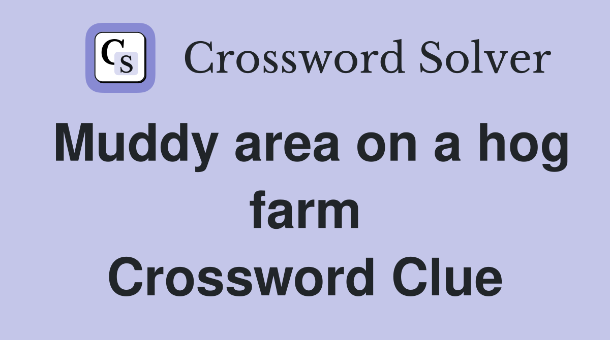Muddy area on a hog farm Crossword Clue