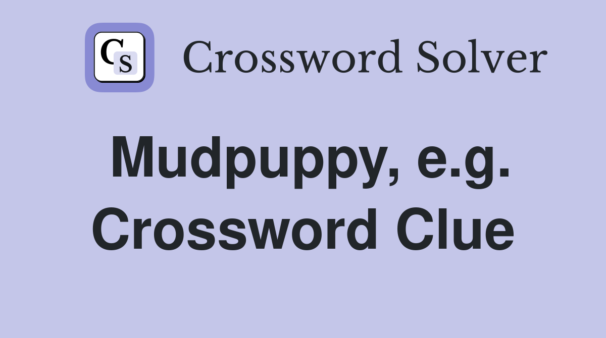 Mudpuppy, e.g. Crossword Clue