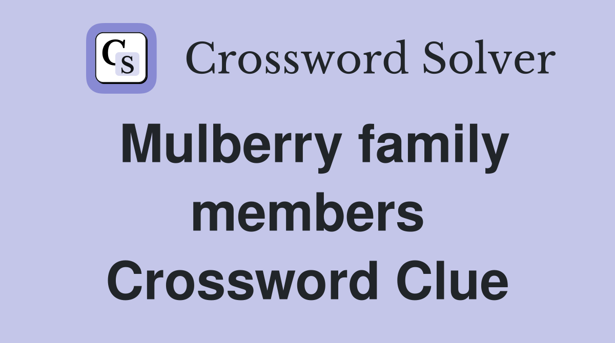 Mulberry family members Crossword Clue