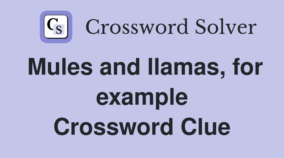 Mules and llamas, for example Crossword Clue