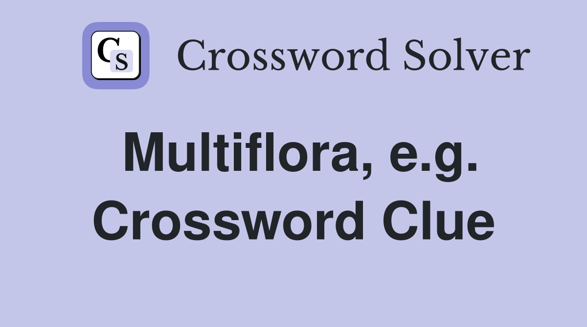Multiflora, e.g. Crossword Clue
