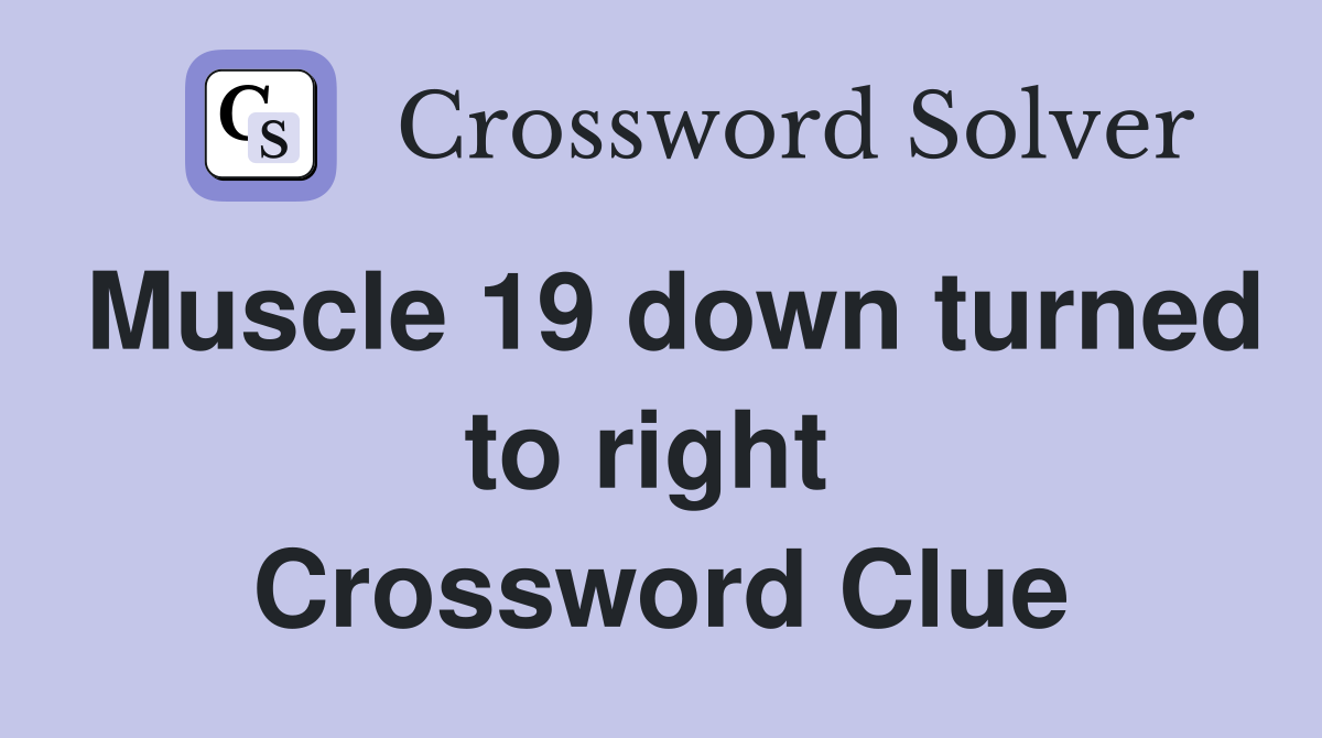 Muscle 19 down turned to right  Crossword Clue
