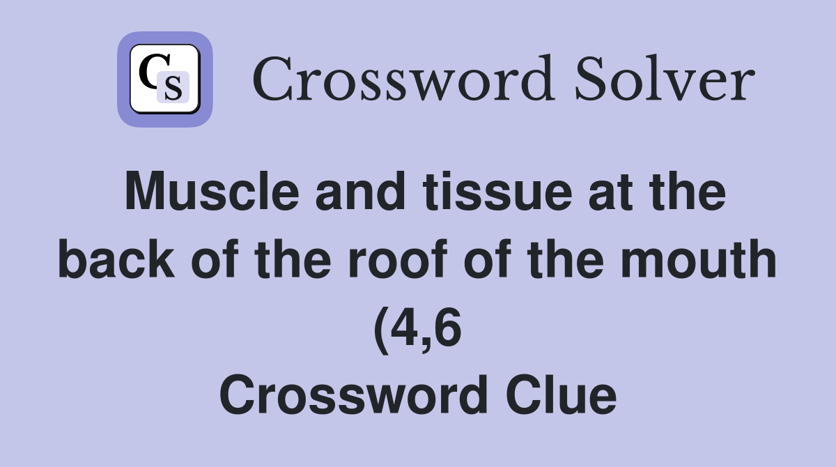Muscle and tissue at the back of the roof of the mouth (4 6 Muscle and tissue at the back of the roof of the mouth (4 6