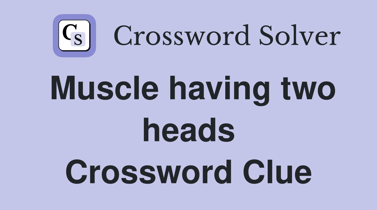 Muscle having two heads Crossword Clue