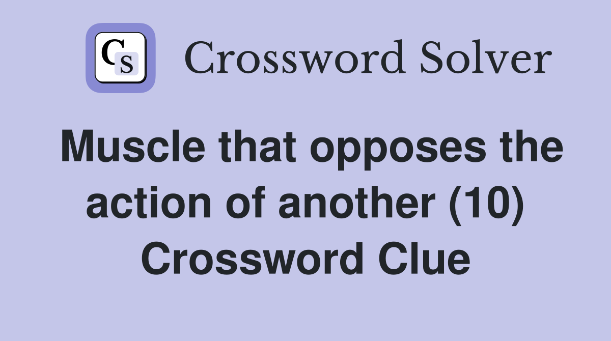 Muscle that opposes the action of another (10) Crossword Clue