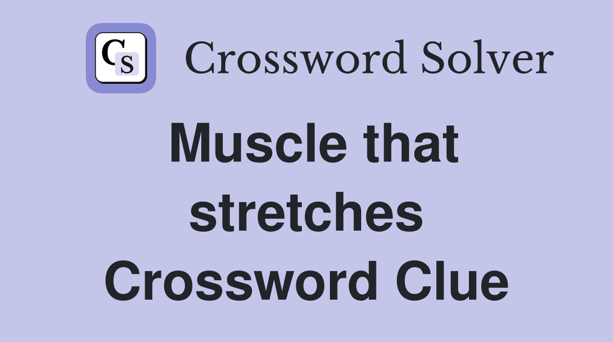 Muscle that stretches Crossword Clue
