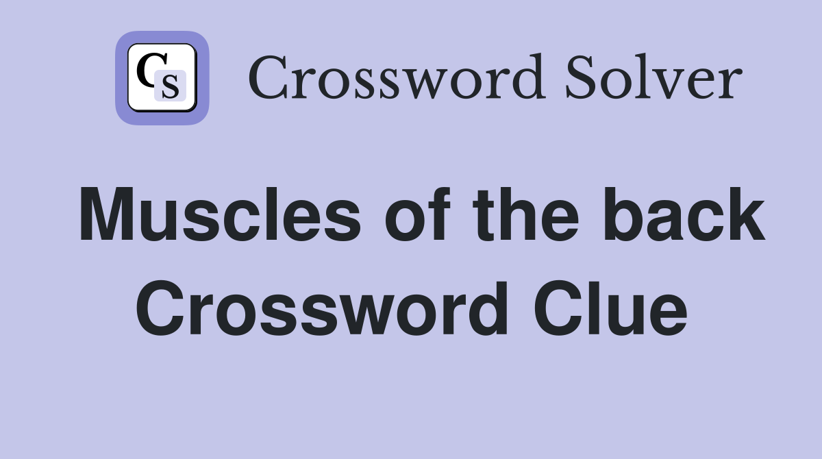 Muscles of the back Crossword Clue