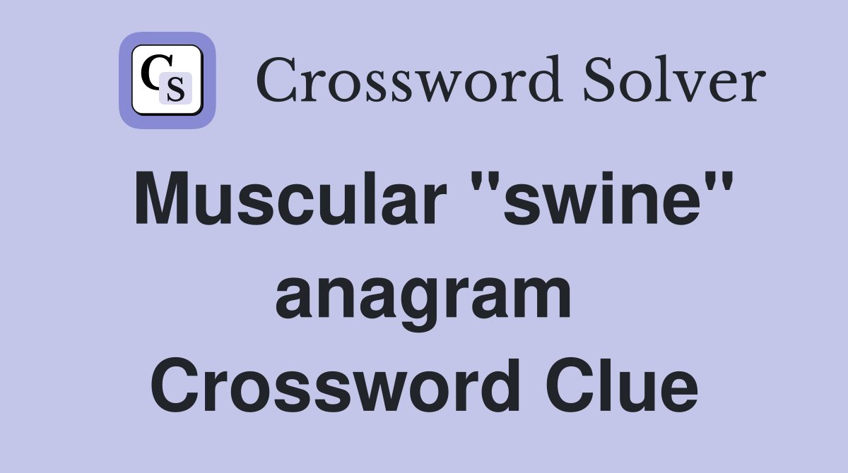 Muscular "swine" anagram Crossword Clue