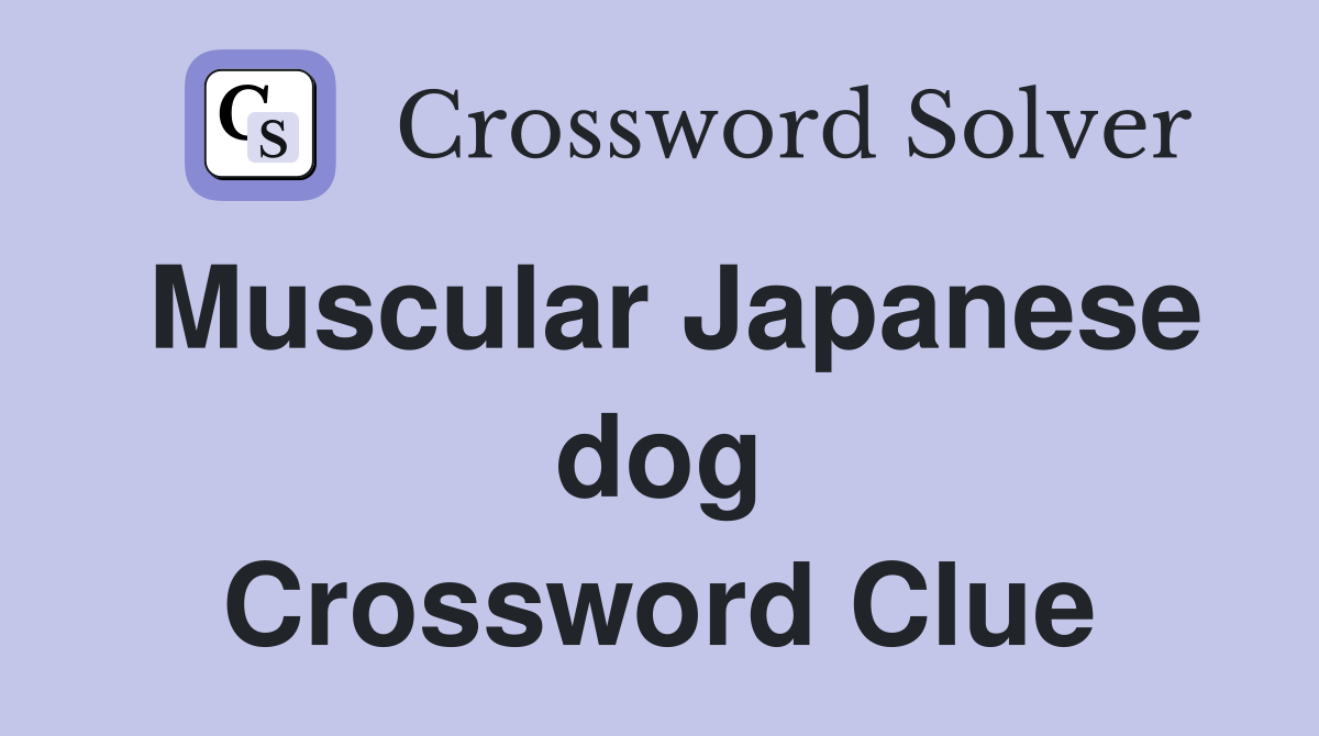 Muscular Japanese dog Crossword Clue