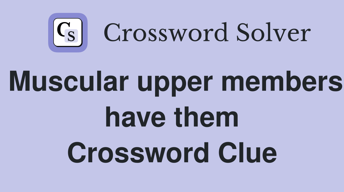 Muscular upper members have them Crossword Clue