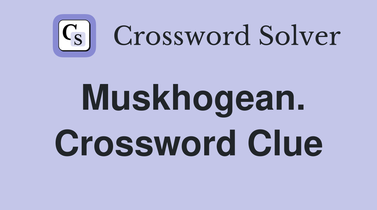 Muskhogean. Crossword Clue
