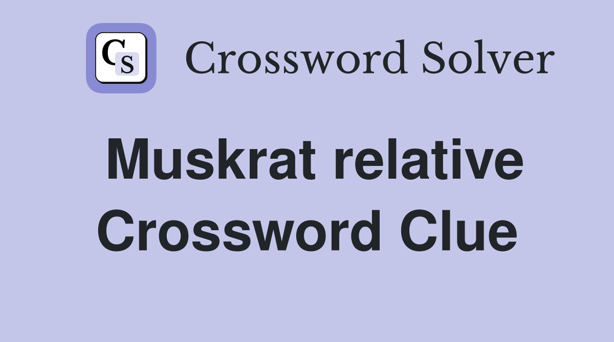 Muskrat relative Crossword Clue