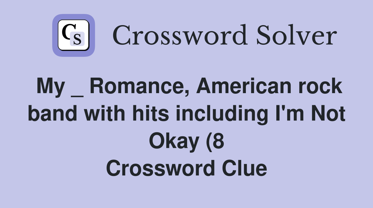 My Romance American rock band with hits including I #39 m Not Okay (8 My Romance American rock band with hits including I #39 m Not Okay (8