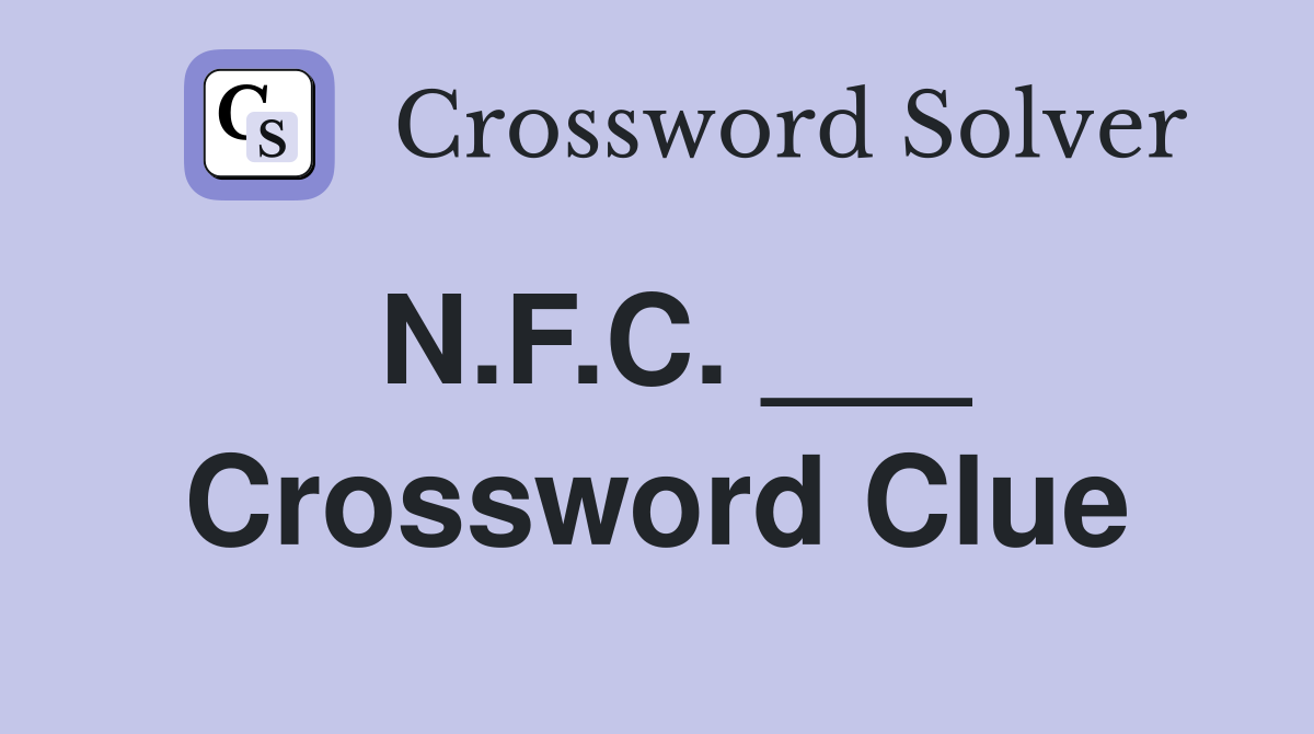 N.F.C. ___ Crossword Clue