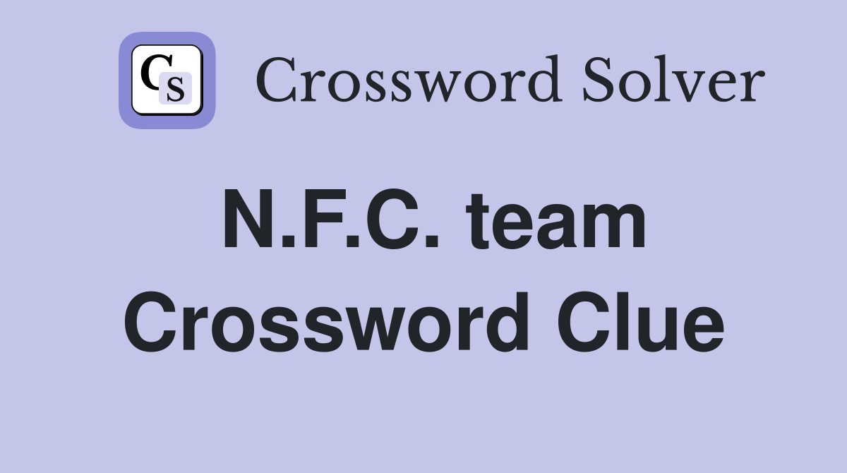 N.F.C. team Crossword Clue