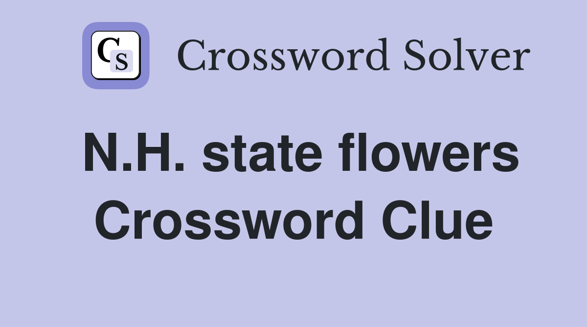 N.H. state flowers Crossword Clue