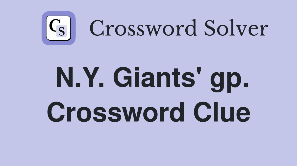 N.Y. Giants' gp. Crossword Clue