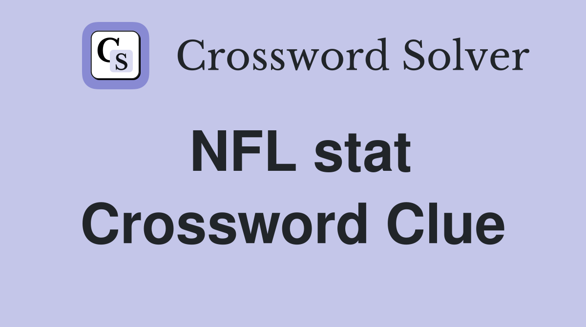 NFL stat Crossword Clue