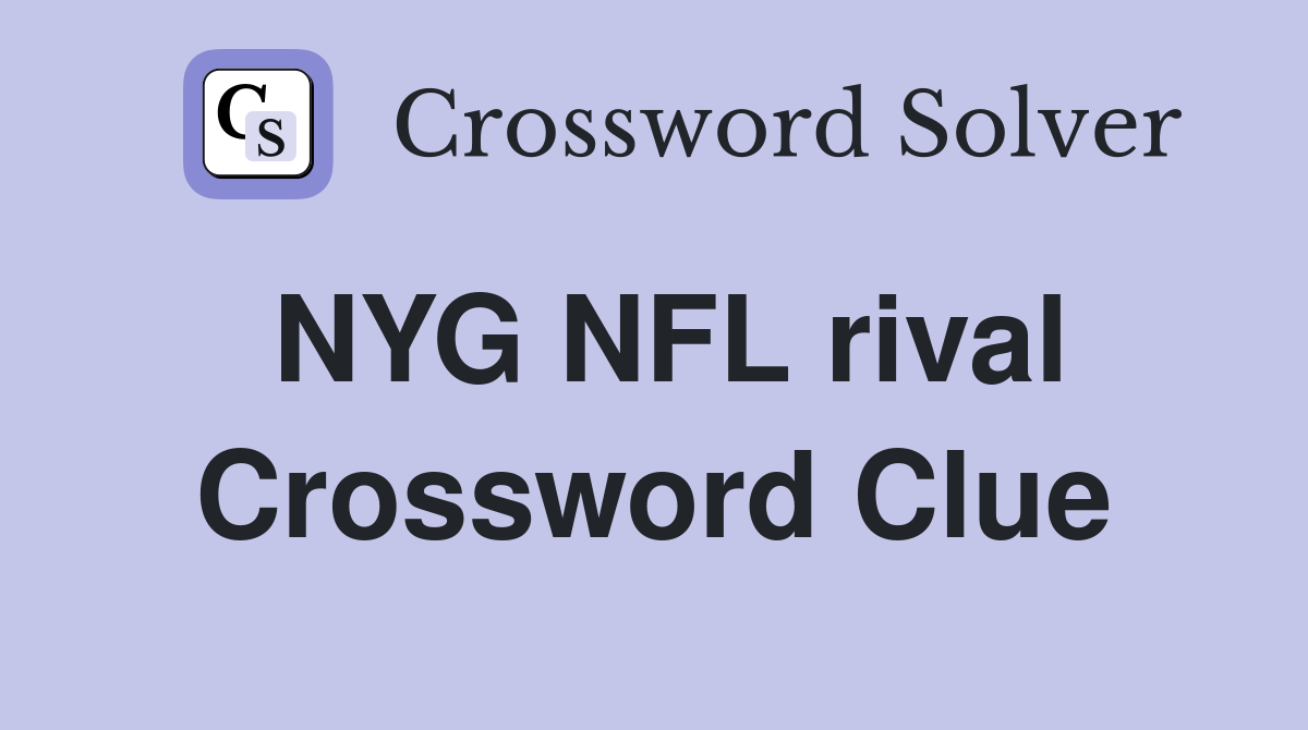 NYG NFL rival Crossword Clue