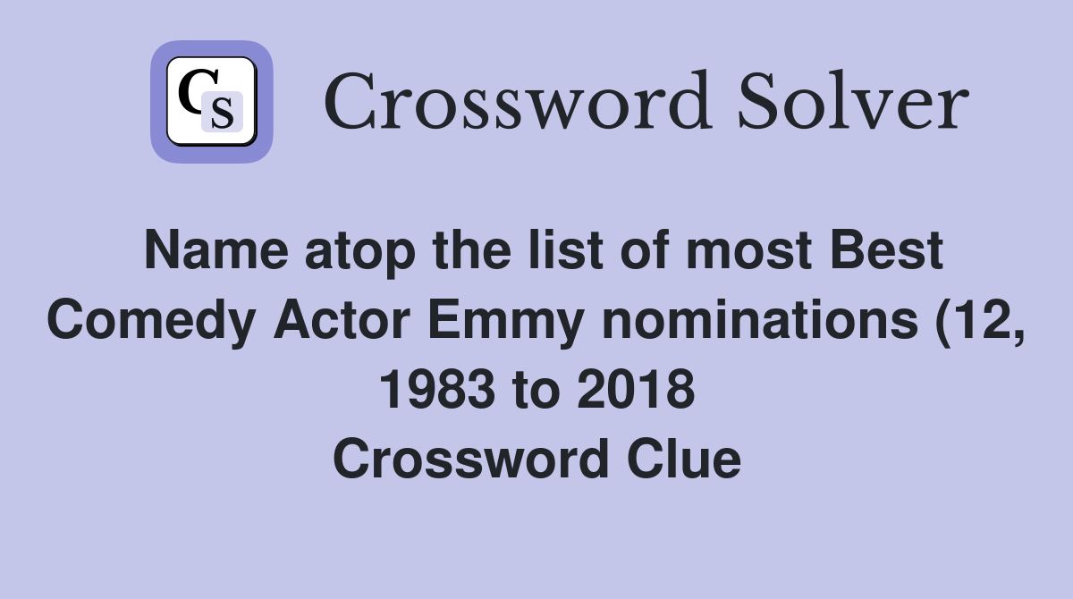 Name atop the list of most Best Comedy Actor Emmy nominations (12 1983 Name atop the list of most Best Comedy Actor Emmy nominations (12 1983