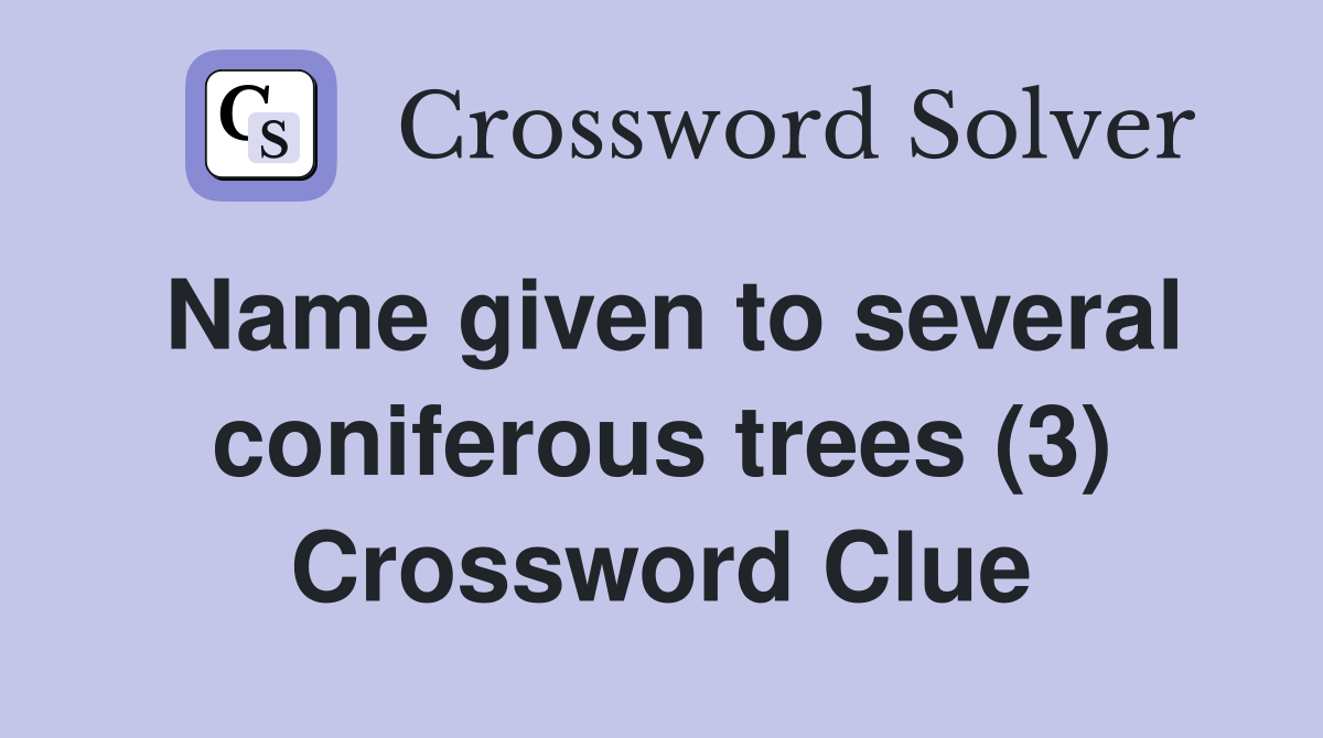 Name given to several coniferous trees (3) Crossword Clue