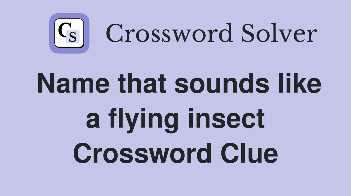 Name that sounds like a flying insect Crossword Clue