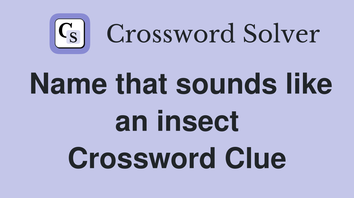 Name that sounds like an insect Crossword Clue