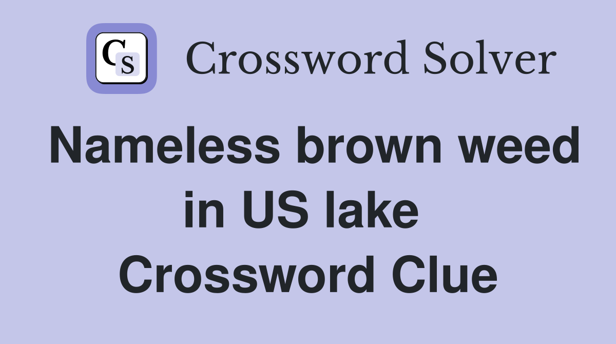 Nameless brown weed in US lake  Crossword Clue