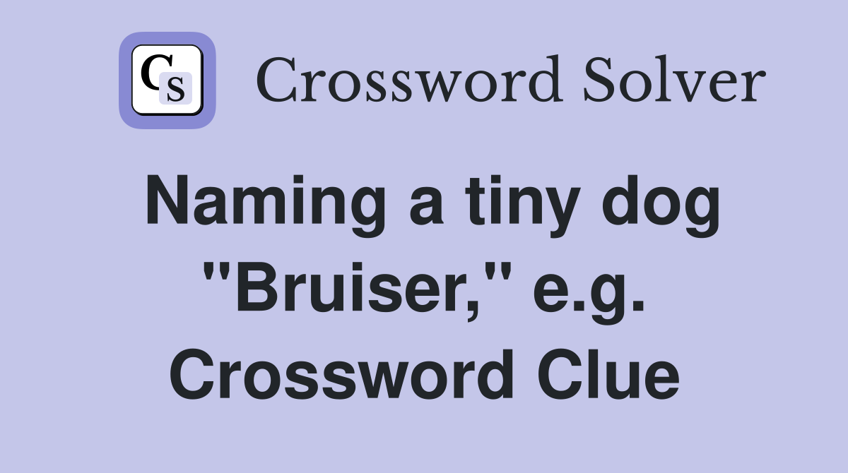Naming a tiny dog "Bruiser," e.g. Crossword Clue