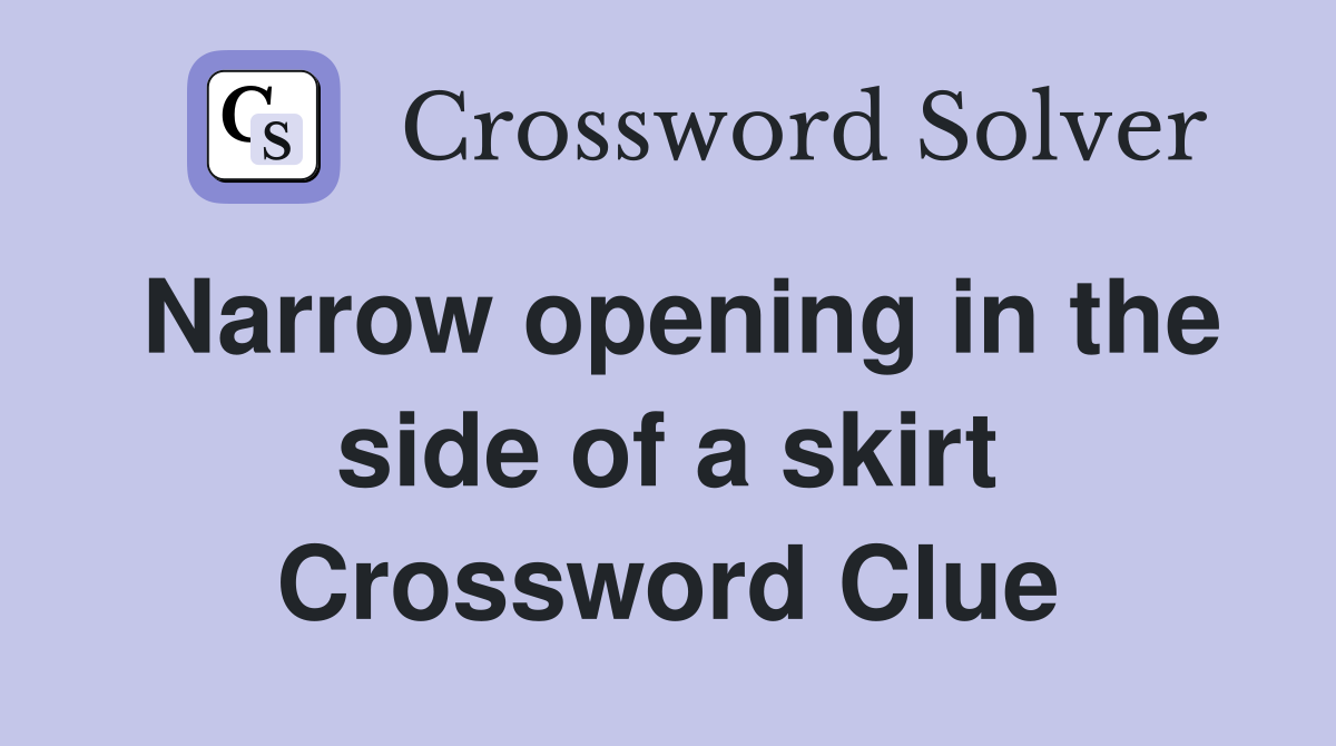 Narrow opening in the side of a skirt Crossword Clue