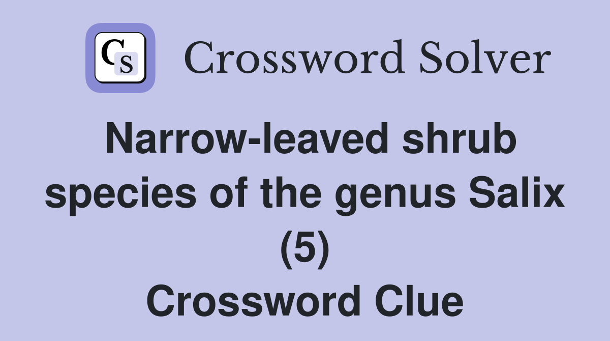Narrow-leaved shrub species of the genus Salix (5) Crossword Clue
