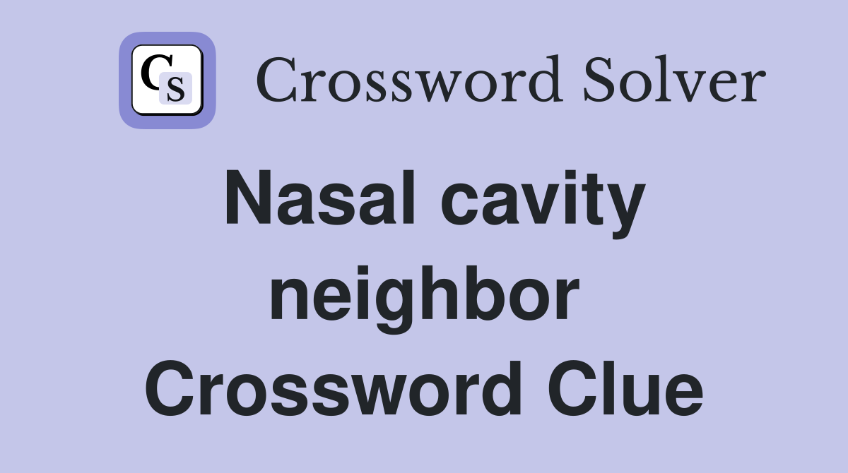 Nasal cavity neighbor Crossword Clue