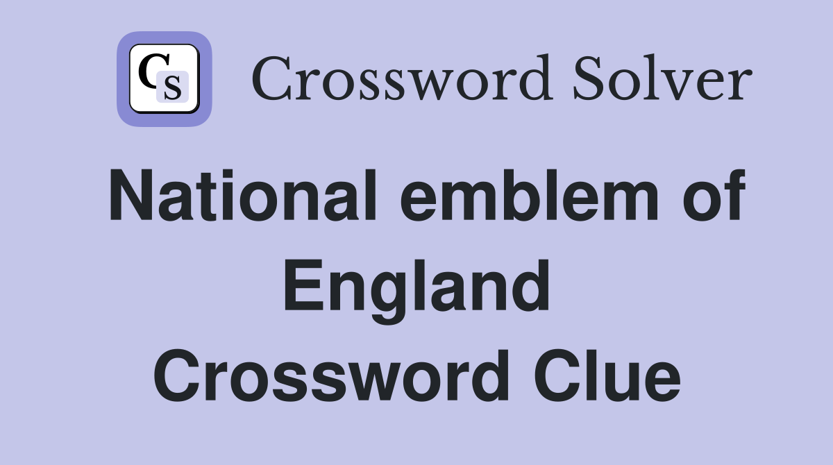 National emblem of England Crossword Clue