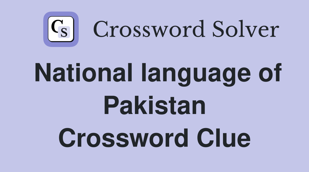 National language of Pakistan Crossword Clue