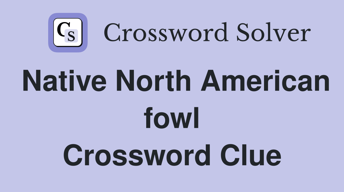 Native North American fowl Crossword Clue