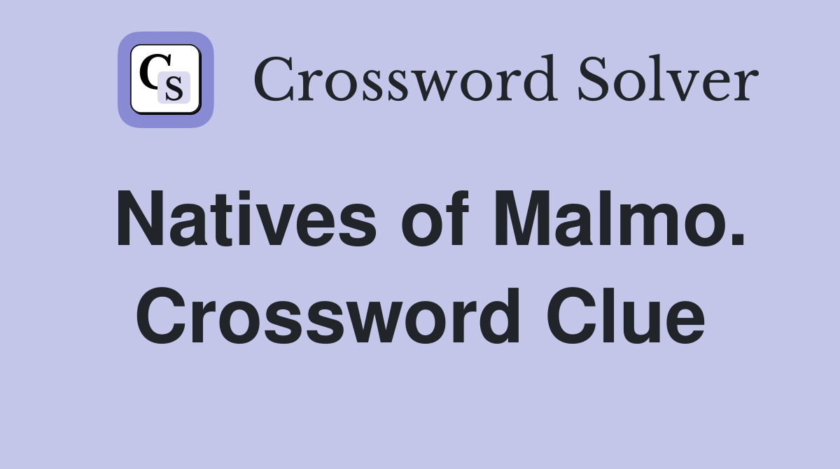 Natives of Malmo. Crossword Clue