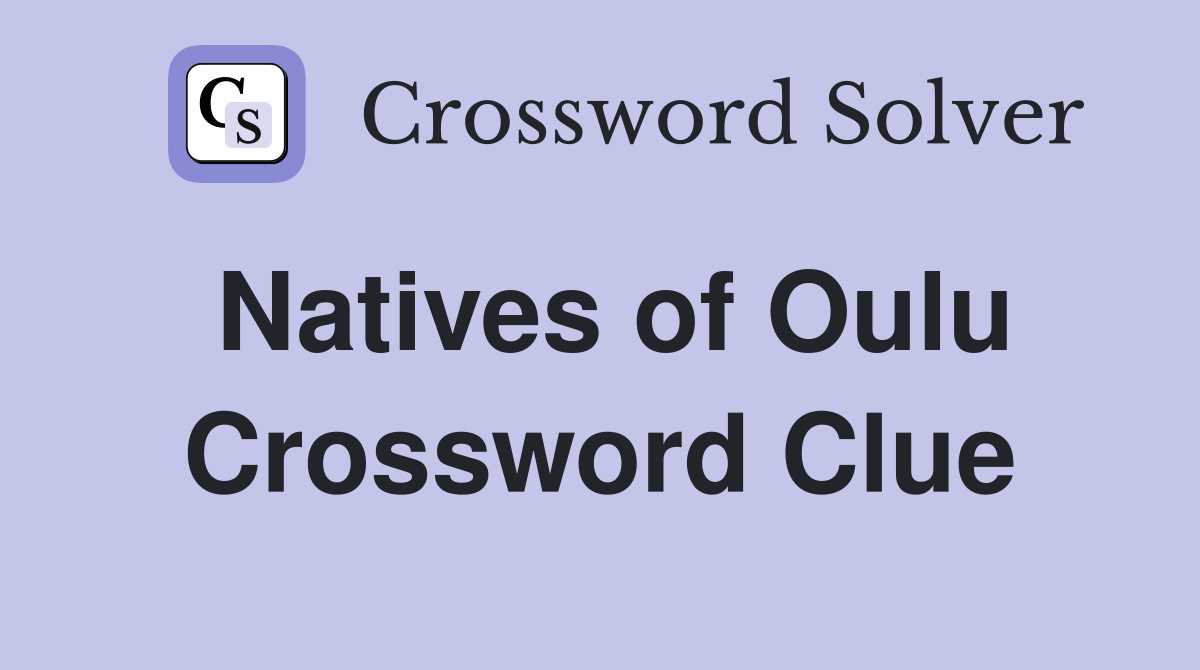Natives of Oulu Crossword Clue