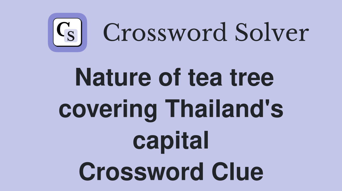 Nature of tea tree covering Thailand's capital Crossword Clue