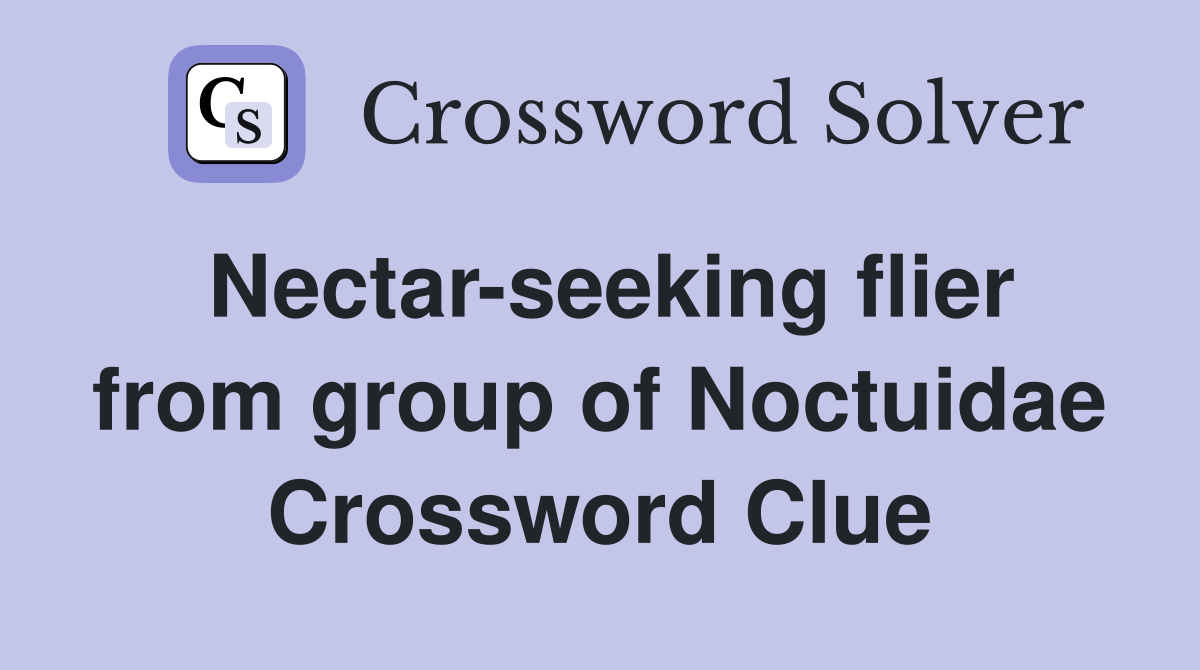 Nectar-seeking flier from group of Noctuidae Crossword Clue