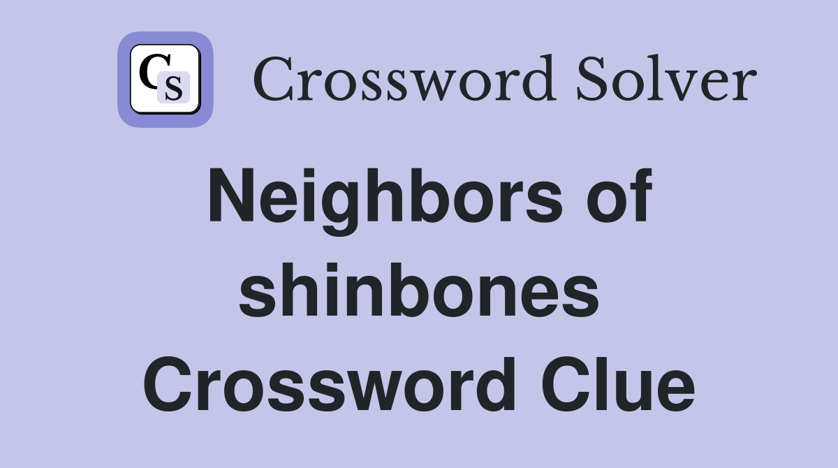 Neighbors of shinbones Crossword Clue