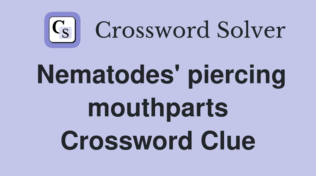Nematodes' piercing mouthparts Crossword Clue