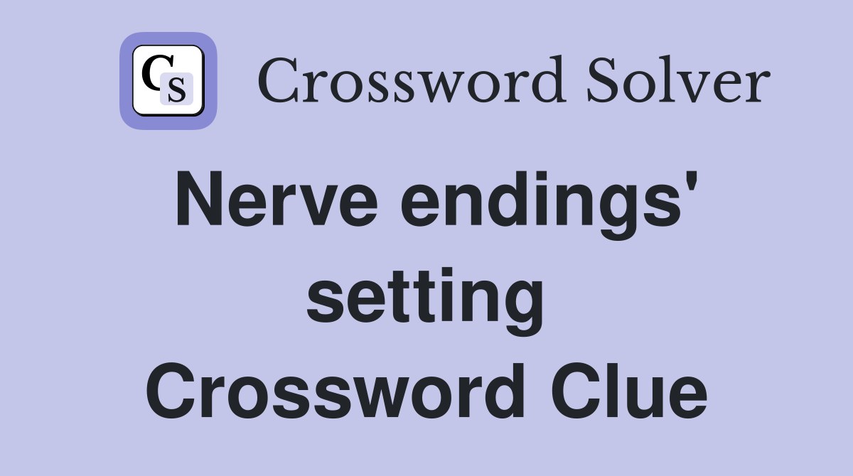 Nerve endings' setting Crossword Clue