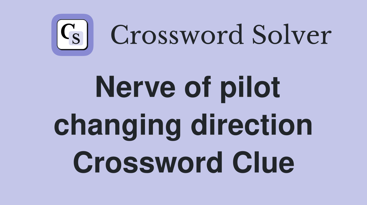 Nerve of pilot changing direction Crossword Clue