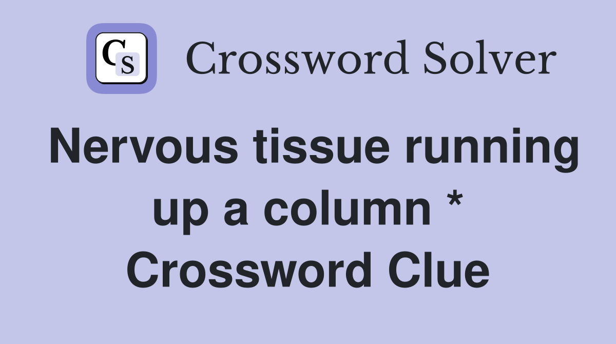 Nervous tissue running up a column * Crossword Clue
