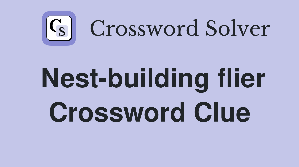 Nest-building flier Crossword Clue
